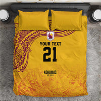 Queensland Papua New Guinea Custom Bedding Set All Gold Pacific PNG Tribal Style