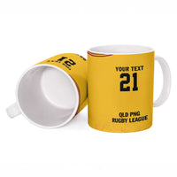 Queensland Papua New Guinea Custom Ceramic Mug All Gold Pacific PNG Tribal Style - Polynesian Pride