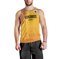 Queensland Papua New Guinea Custom Men Tank Top All Gold Pacific PNG Tribal Style
