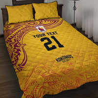 Queensland Papua New Guinea Custom Quilt Bed Set All Gold Pacific PNG Tribal Style