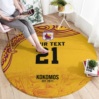 Queensland Papua New Guinea Custom Round Carpet All Gold Pacific PNG Tribal Style