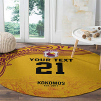 Queensland Papua New Guinea Custom Round Carpet All Gold Pacific PNG Tribal Style