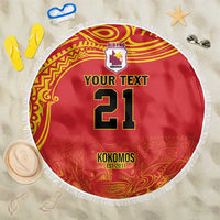 Queensland Papua New Guinea Custom Beach Blanket All Red Pacific PNG Tribal Style