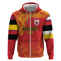 Queensland Papua New Guinea Custom Hoodie All Red Pacific PNG Tribal Style