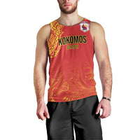 Queensland Papua New Guinea Custom Men Tank Top All Red Pacific PNG Tribal Style