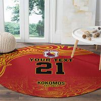 Queensland Papua New Guinea Custom Round Carpet All Red Pacific PNG Tribal Style
