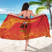 Queensland Papua New Guinea Custom Sarong All Red Pacific PNG Tribal Style