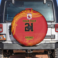 Queensland Papua New Guinea Custom Spare Tire Cover All Red Pacific PNG Tribal Style LT9 Red - Polynesian Pride