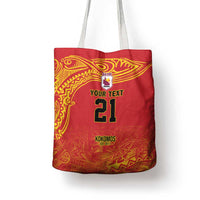 Queensland Papua New Guinea Custom Tote Bag All Red Pacific PNG Tribal Style - Polynesian Pride