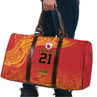 Queensland Papua New Guinea Custom Travel Bag All Red Pacific PNG Tribal Style - Polynesian Pride