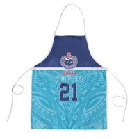 Queensland Samoa Custom Apron Blue Pacific Polynesian Tribal Pattern - Polynesian Pride