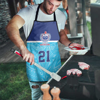 Queensland Samoa Custom Apron Blue Pacific Polynesian Tribal Pattern - Polynesian Pride