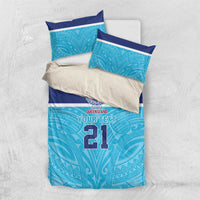 Queensland Samoa Custom Bedding Set Blue Pacific Polynesian Tribal Pattern