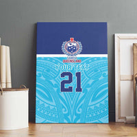 Queensland Samoa Custom Canvas Wall Art Blue Pacific Polynesian Tribal Pattern