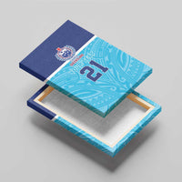 Queensland Samoa Custom Canvas Wall Art Blue Pacific Polynesian Tribal Pattern