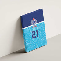 Queensland Samoa Custom Canvas Wall Art Blue Pacific Polynesian Tribal Pattern