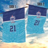 Queensland Samoa Custom Garden Flag Blue Pacific Polynesian Tribal Pattern
