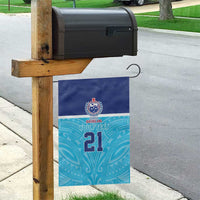 Queensland Samoa Custom Garden Flag Blue Pacific Polynesian Tribal Pattern