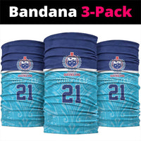 Queensland Samoa Custom Neck Gaiter Blue Pacific Polynesian Tribal Pattern - Polynesian Pride