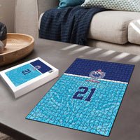 Queensland Samoa Custom Puzzle Blue Pacific Polynesian Tribal Pattern - Polynesian Pride