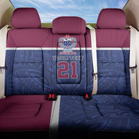 Queensland Samoa Custom Back Car Seat Cover Maroon-Blue Pacific Polynesian Tribal Pattern