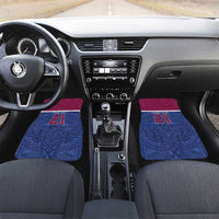 Queensland Samoa Custom Car Mats Maroon-Blue Pacific Polynesian Tribal Pattern