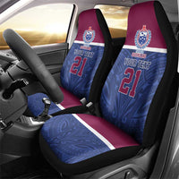 Queensland Samoa Custom Car Seat Cover Maroon-Blue Pacific Polynesian Tribal Pattern