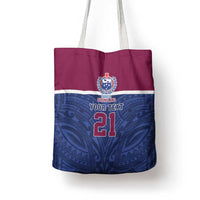 Queensland Samoa Custom Tote Bag Maroon-Blue Pacific Polynesian Tribal Pattern - Polynesian Pride