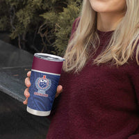 Queensland Samoa Custom Tumbler Cup Maroon-Blue Pacific Polynesian Tribal Pattern LT9 - Polynesian Pride