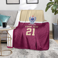 Queensland Samoa Custom Blanket Maroon Pacific Polynesian Tribal Pattern