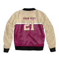 Queensland Samoa Custom Bomber Jacket Maroon Pacific Polynesian Tribal Pattern LT9 - Polynesian Pride