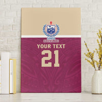 Queensland Samoa Custom Canvas Wall Art Maroon Pacific Polynesian Tribal Pattern