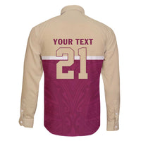 Queensland Samoa Custom Family Matching Off Shoulder Short Dress and Hawaiian Shirt Maroon Pacific Polynesian Tribal Pattern