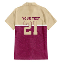 Queensland Samoa Custom Hawaiian Shirt Maroon Pacific Polynesian Tribal Pattern