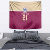 Queensland Samoa Custom Tapestry Maroon Pacific Polynesian Tribal Pattern