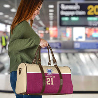 Queensland Samoa Custom Travel Bag Maroon Pacific Polynesian Tribal Pattern - Polynesian Pride