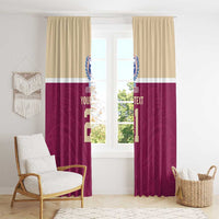 Queensland Samoa Custom Window Curtain Maroon Pacific Polynesian Tribal Pattern
