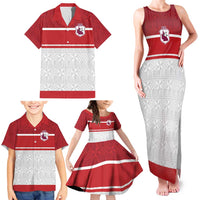 Queensland Tonga Custom Family Matching Tank Maxi Dress and Hawaiian Shirt QLD with Tongan Ngatu Pattern