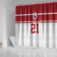 Queensland Tonga Custom Shower Curtain QLD with Tongan Ngatu Pattern