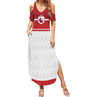 Queensland Tonga Custom Summer Maxi Dress QLD with Tongan Ngatu Pattern