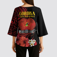 Huli Wigmen Tribe Hela Province Kimono Sleeve Blouse Papua New Guinea Indigenous Pattern LT9 - Polynesian Pride