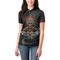 Mokomoko Tribe Eastern Highlands Province Women Polo Shirt Papua New Guinea Indigenous Pattern LT9 - Polynesian Pride