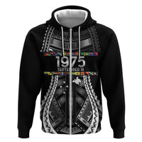 Independen Stet bilong Papua Niugini 1975 Zip Hoodie Black Tribal Papua New Guinea Province Flag LT9 Zip Hoodie Black - Polynesian Pride