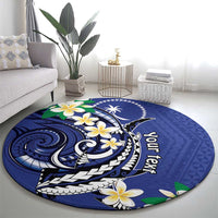 FSM Chuuk State Polynesian Shark Tattoo Personalised Round Carpet