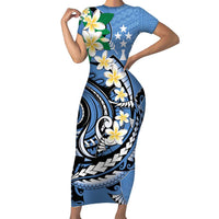 FSM Kosrae Polynesian Shark Tattoo Personalised Family Matching Short Sleeve Bodycon Dress and Hawaiian Shirt