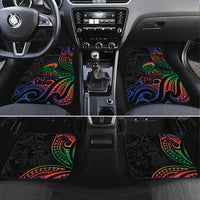 New Caledonia Polynesian Tatoo Personalised Car Mats LT9 Set 4pcs Black - Polynesian Pride