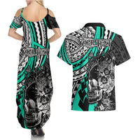 personalised-polynesia-skull-couples-matching-summer-maxi-dress-and-hawaiian-shirt-tattoo-in-the-style-of-maori-with-marine-life-aqua