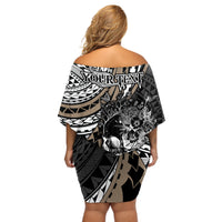 personalised-polynesia-skull-off-shoulder-short-dress-tattoo-in-the-style-of-maori-with-marine-life-gold
