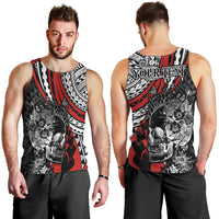 personalised-polynesia-skull-men-tank-top-tattoo-in-the-style-of-maori-with-marine-life-red