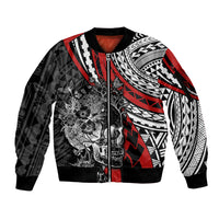 personalised-polynesia-skull-sleeve-zip-bomber-jacket-tattoo-in-the-style-of-maori-with-marine-life-red